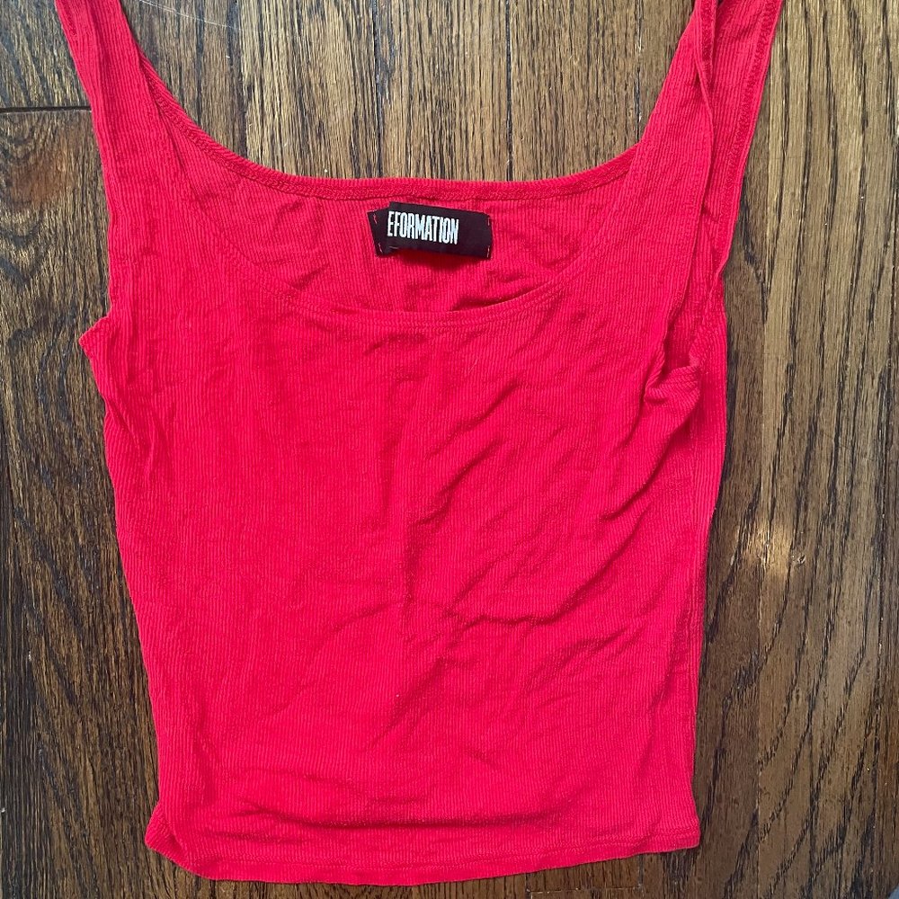 Reformation ribbed tank top in red